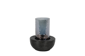 Countryfield theelichthouder arlette s geborsteld zwart 16cm