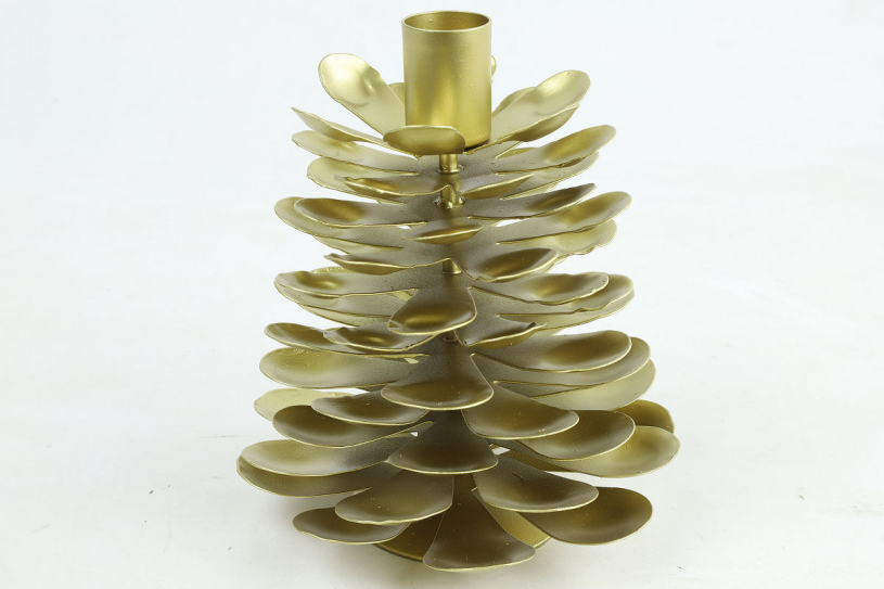 Countryfield kandelaar dennenappel sven l 15 cm goud