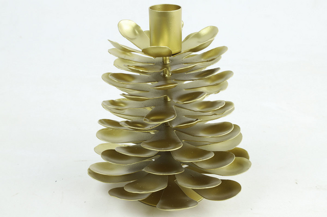 Countryfield kandelaar dennenappel sven l 15 cm goud