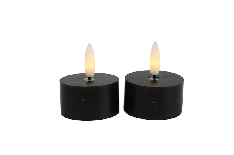 Countryfield led theelicht rustiek 4cm 2 stuks - zwart