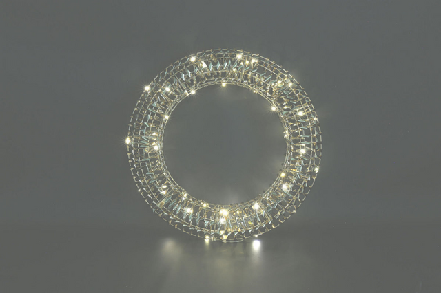 Countryfield kerstkrans led bling m 8x40x40cm - goud