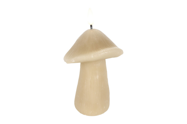 Countryfield led kaars paddenstoel l 15,5cm - beige