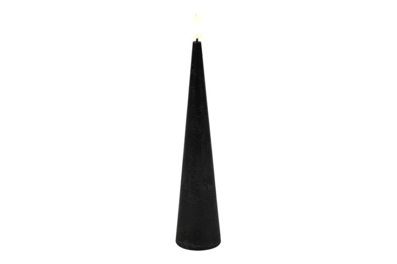 Countryfield led kegelkaars rustiek 5x5x25cm - zwart