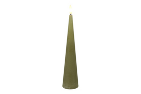 Countryfield led kegelkaars rustiek 5x5x25cm - beige