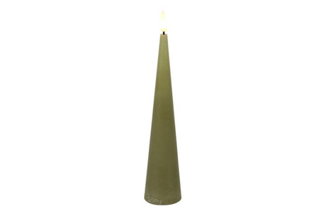 Countryfield led kegelkaars rustiek 5x5x25cm - beige