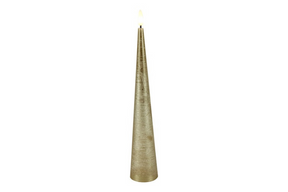 Countryfield led kegelkaars rustiek 5x5x25cm - goud
