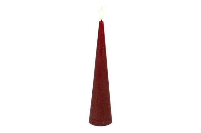 Countryfield led kegelkaars rustiek 5x5x25cm - rood