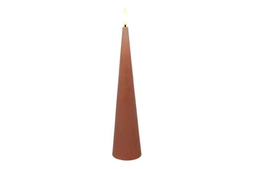 Countryfield led kegelkaars rustiek 5x5x25cm - roze