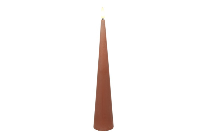 Countryfield led kegelkaars rustiek 5x5x29,5cm - roze