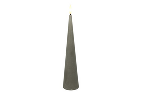 Countryfield led kegelkaars rustiek 5x5x25cm - grijs