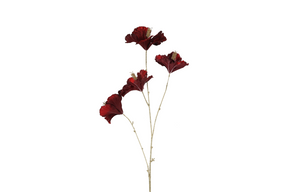 Countryfield kunstbloem hibiscus m bordeaux goud 81cm