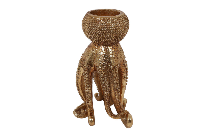 Countryfield theelichthouder inktvis s goud 17cm