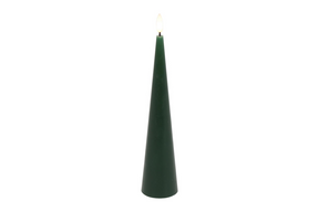 Countryfield led kegelkaars rustiek 5x5x25cm - donk. groen