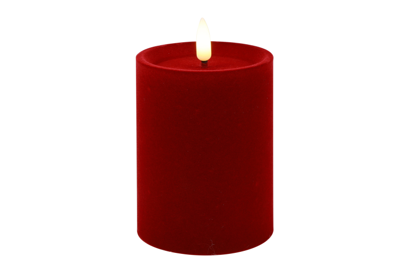 Countryfield led stompkaars velvet m 7,5x7,5x10cm - rood
