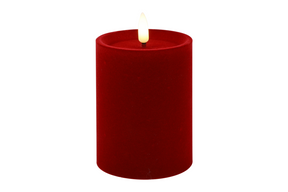 Countryfield led stompkaars velvet m 7,5x7,5x10cm - rood