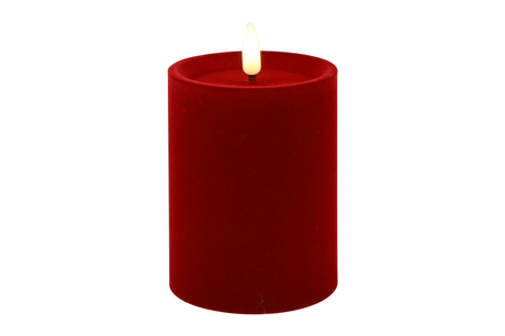 Countryfield led stompkaars velvet m 7,5x7,5x10cm - rood