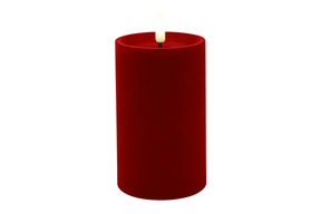 Countryfield led stompkaars velvet l 7,5x7,5x12,5cm - rood
