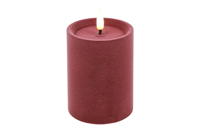 Countryfield led stompkaars velvet m 7,5x7,5x10cm - roze