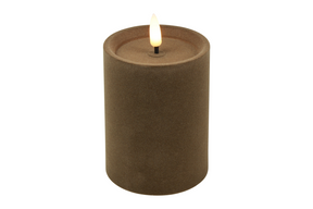 Countryfield led stompkaars velvet m 7,5x7,5x10cm - taupe
