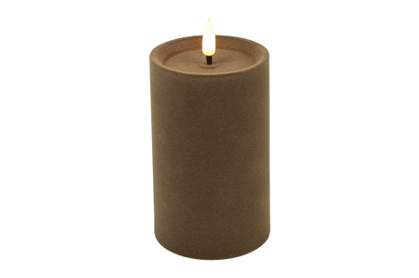 Countryfield led stompkaars velvet l 7,5x7,5x12,5cm - taupe