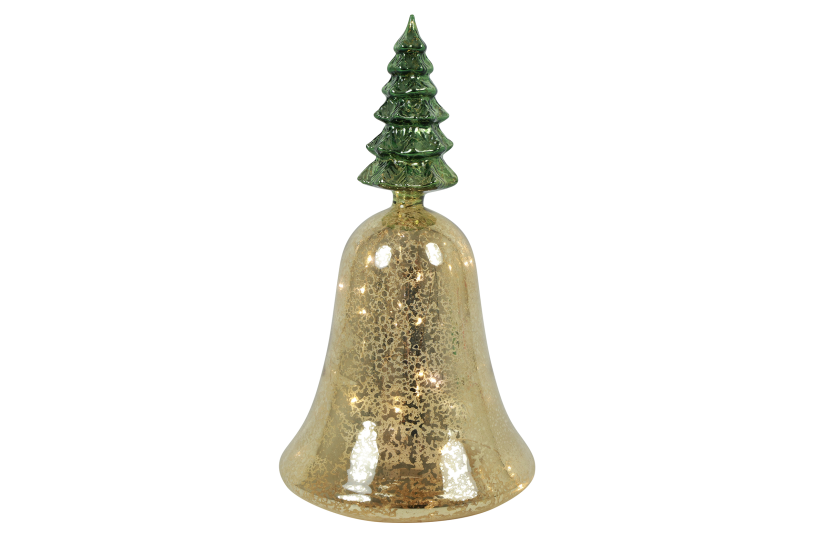 Countryfield led kerstbel jolie l 16x16x29,5cm - goud