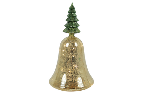 Countryfield led kerstbel jolie l 16x16x29,5cm - goud