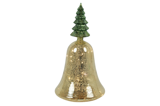 Countryfield led kerstbel jolie l 16x16x29,5cm - goud