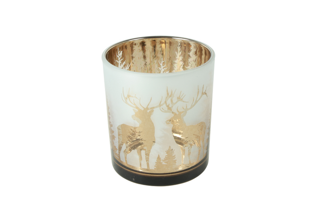 Countryfield theelichthouder pines s 7x7x8cm - goud
