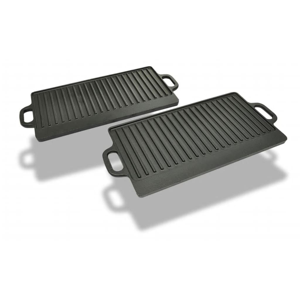 Vidaxl Grill Plate Cast Iron Double -cimile 38x23 cm 2 m