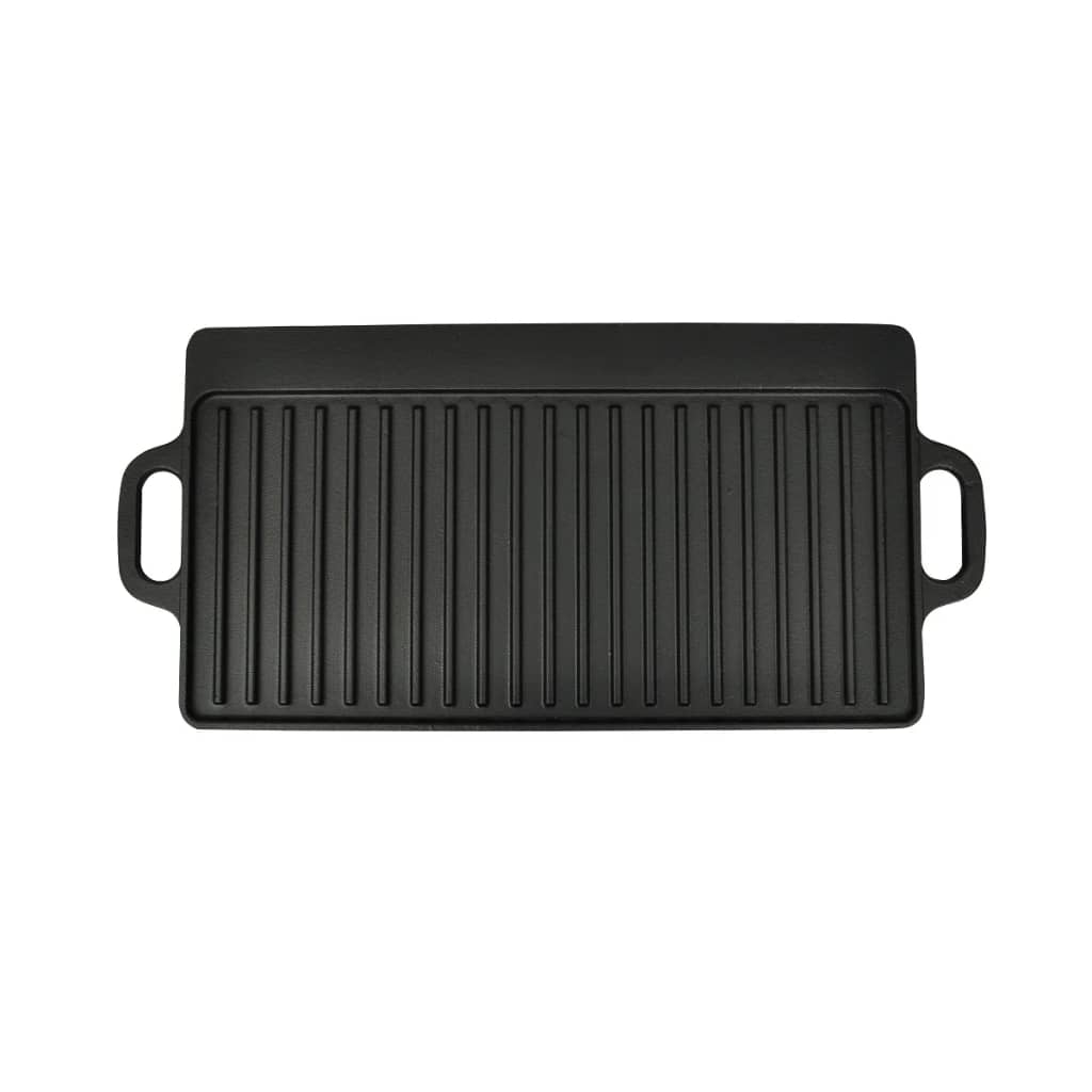 Vidaxl grillplaat gietijzer dubbelzijdig 38x23 cm 2 st