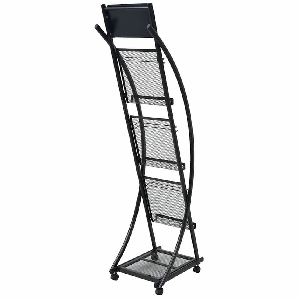 Vidaxl tijdschriftenrek zwart 40x32x131 cm a4