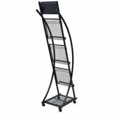 Vidaxl tijdschriftenrek zwart 40x32x131 cm a4