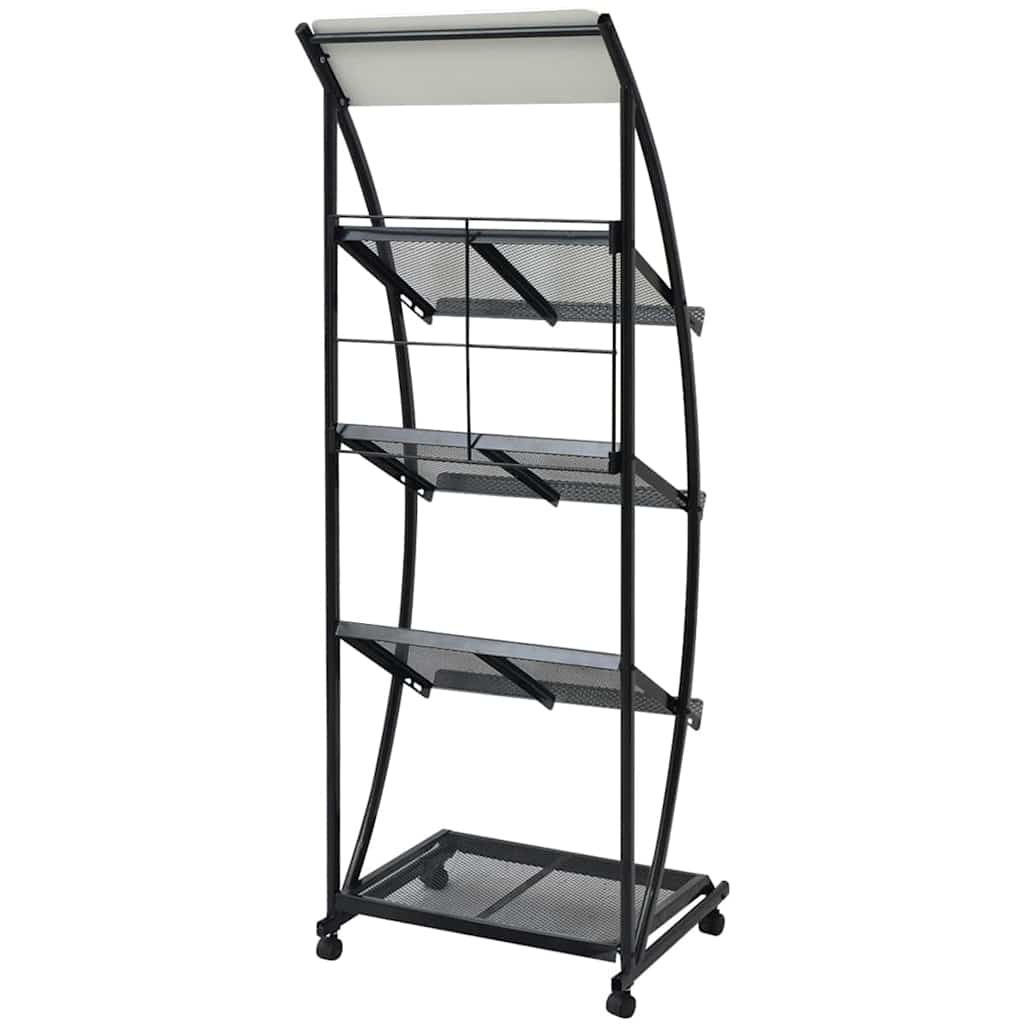 Vidaxl tijdschriftenrek zwart en wit 47x40x134 cm a4