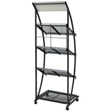 Vidaxl tijdschriftenrek zwart en wit 47x40x134 cm a4