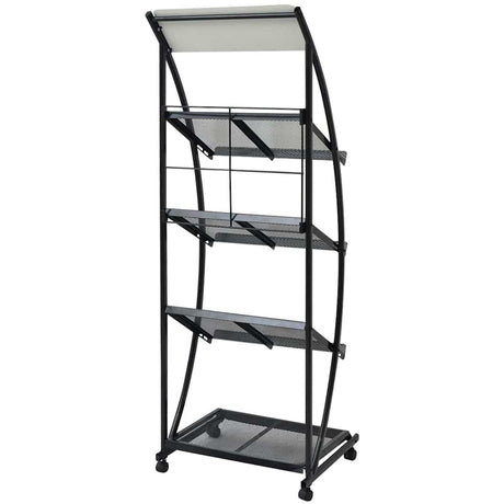 Vidaxl tijdschriftenrek zwart en wit 47x40x134 cm a4