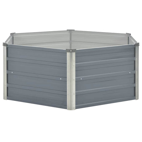 Vidaxl plantenbak verhoogd 129x129x45 cm gegalvaniseerd staal grijs