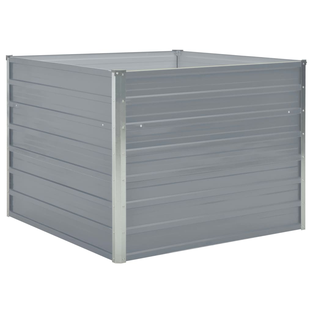 Plantador Vidaxl elevado 100x100x77 cm de acero galvanizado gris