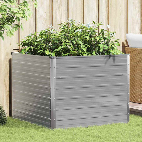 Vidaxl plantenbak verhoogd 100x100x77 cm gegalvaniseerd staal grijs