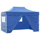 Vidaxl Folding tent pop-up with 4 side walls 3x4.5 m blue