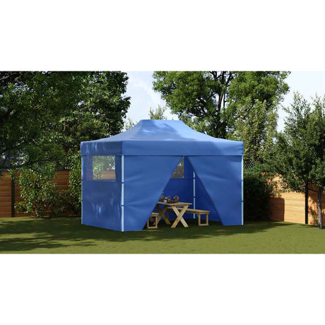 Vidaxl vouwtent pop-up met 4 zijwanden 3x4,5 m blauw
