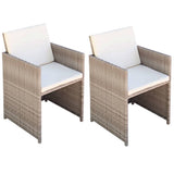 Vidaxl tuinstoelen 2 st met kussens poly rattan beige