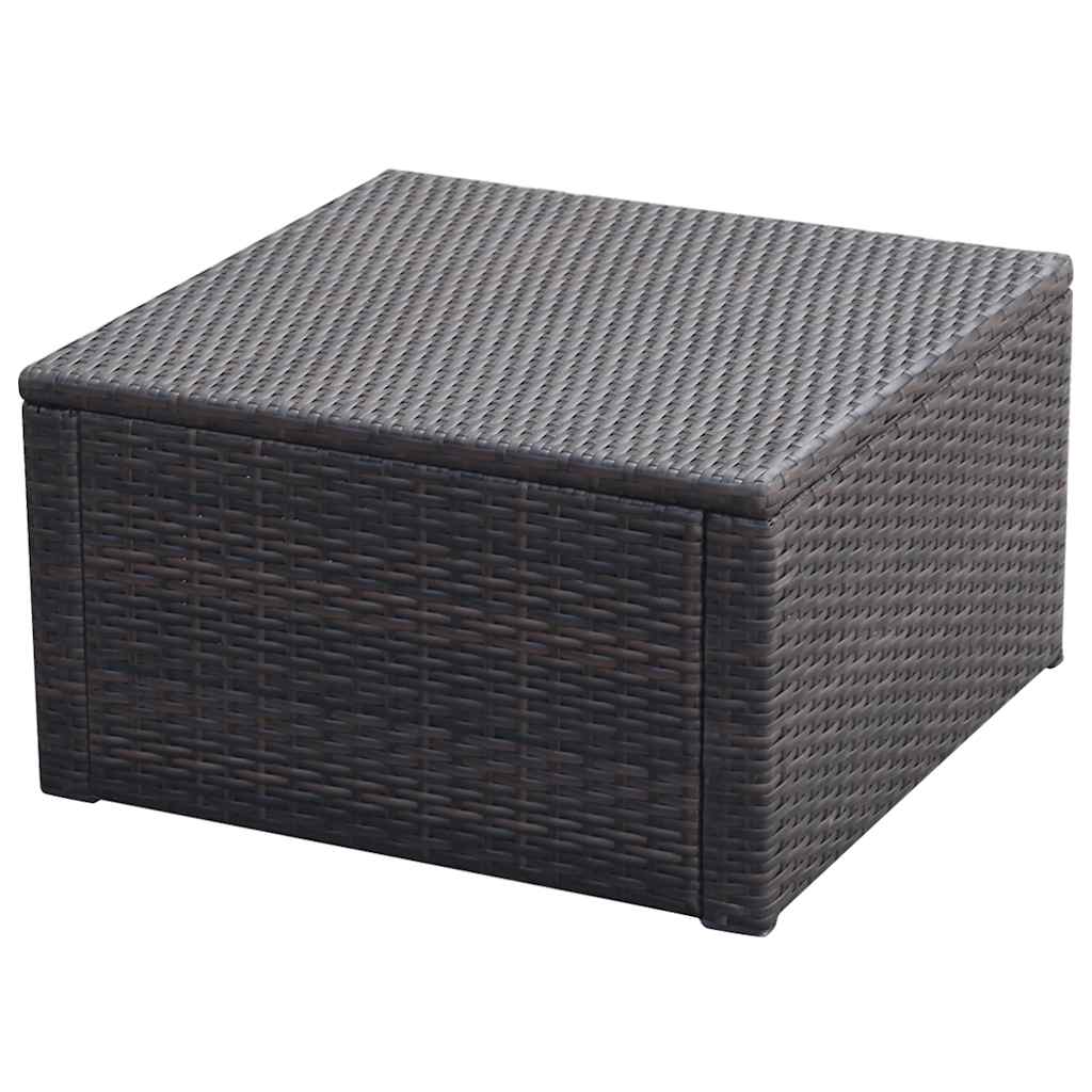 Vidaxl voetenbank poef bruin 53x53x30 cm poly rattan