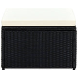 Vidaxl voetenbank poef zwart 53x53x30 cm poly rattan