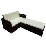 Vidaxl 2-delige loungeset met kussens poly rattan bruin