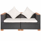 Vidaxl tuinbank poly rattan zwart