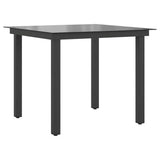 Vidaxl tuintafel 80x80x74 cm aluminium en glas zwart