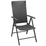 Vidaxl stapelbare klapstoelen (2 stuks) van zwart polyrotan