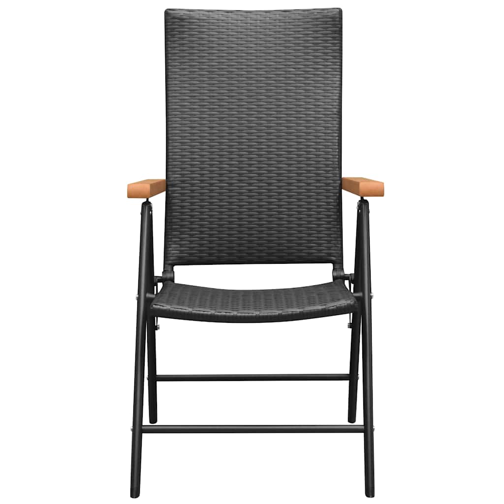 Vidaxl tuinstoelen stapelbaar 2 st poly rattan zwart