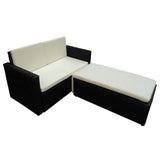 Vidaxl 2-delige loungeset met kussens poly rattan zwart