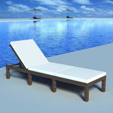 Vidaxl ligbed met kussen poly rattan bruin